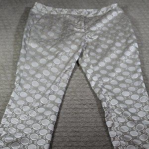 Alex Marie Size 8P Mid Rise Straight Leg Shiny Gold Patterned Pants